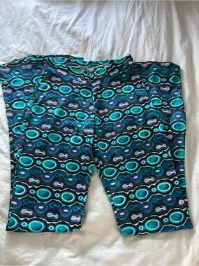 Y2K Blue Disco Flare Leggings